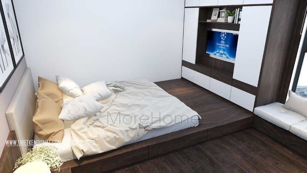 Thiết kế nội thất phòng ngủ chung cư Home City